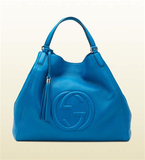 gucci blue leather grab bag|gucci shoulder bags for women.